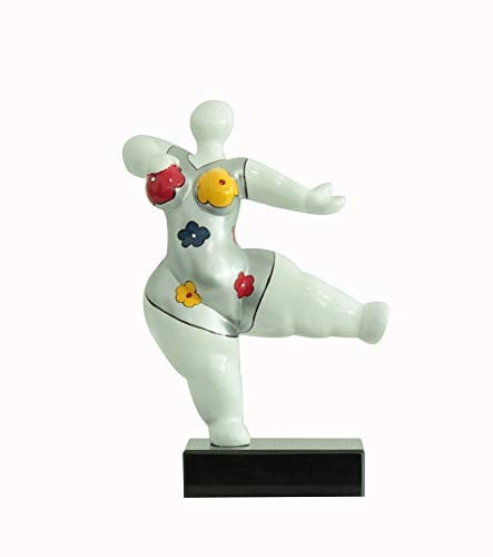 Meubletmoi Skulptur Damen 33 cm Tänzerin Trikot Blumen – Dekorative Statue, modernes Design – Lady Flower