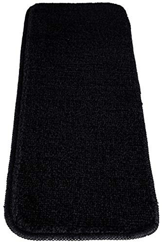 Mod-Arte | Solo Collection | Stufenmatten | modern und modern | einfarbige Farben | rutschfeste Gummi-Unterseite (Set von 33 - 21,6 cm x 76,2 cm, schwarz)