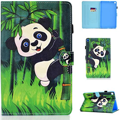 Lspcase Coque Galaxy Tab A 2019 PU Cuir Flip Housse Étui Cover Case Support Coque de Tablet avec Porte-Cartes pour Samsung Galaxy Tab A 10.1 Pouces SM-T510 / SM-T515 (2019) Panda