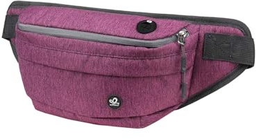 WATERFLY Bauchtasche Herren Damen Groß: Gürteltasche Hüfttasche Sport Guerteltasch Handy Wasserdicht Huefttasch Outdoor Hund Hip Waist Nylon Arbeit Festival Fanny Pack Hundetraining Dam Herr Lila