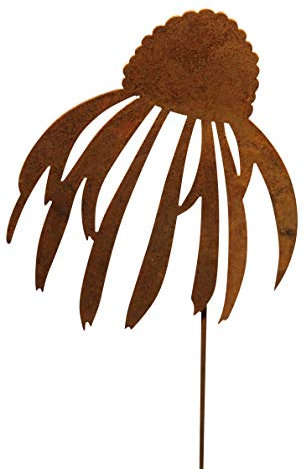 Bornhöft Gartenstecker Blume Metall Rost Gartendeko Edelrost Sonnenhut 66cm (Sonnenhut Gross)