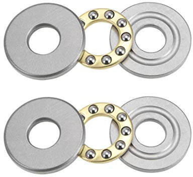 sourcing map 2x Einzelnrichtung F8-22M Axialkugellager 8 mm x 22 mm x 7 mm Chromstahl
