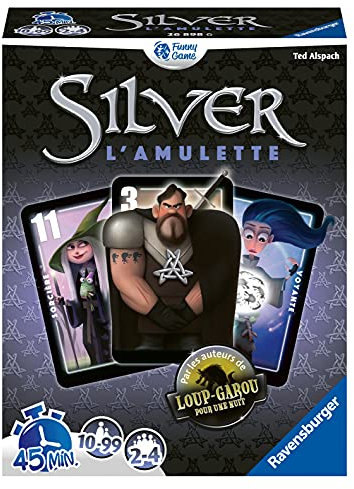 Ravensburger Silver L'Amulette – Gesellschaftsspiel – Gesellschaftsspiel – von den Schöpfern des Wolfs Garou für eine Nacht – für 2 bis 4 Spieler ab 10 Jahren – Unisex – 26898 – französische Version
