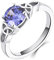 YL Keltischer Ring 925 Sterling Silber Dezember Geburtsstein Tansanit Zirkonia Solitaire Ring Verlobungs-Ehering für Brautfrauen Women(Größe 52）