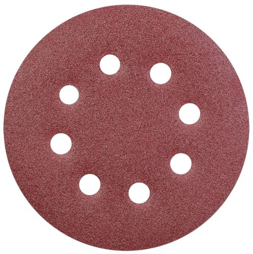 YoiYee 150 Grit Sanding Discs Pads, 8 Holes, 125mm/5-inch Hook and Loop Quick Change Sandpaper Sheet for Random Orbital Sander, 20 Pack