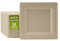 CVIUYO 8 Inch Disposable Square Bagasse Plate, 100% Biodegradable Heavy-Duty Eco-Friendly Square Plate, 50 Pack Reusable Super Hard Square Disposable Plate Can Be Microwave Heated