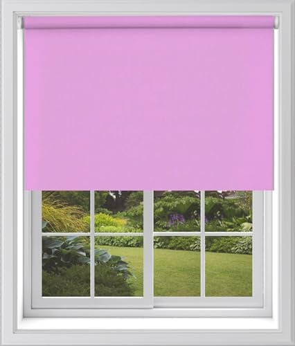 Caecus Pink Blackout Roller Blinds Made To Measure Window Blinds Easy Fit Child Safe Thermal Properties Home Office Fitting Included Up To 210cm Width x Up To 160cm Drop