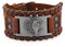 TEAMER Wikinger Odins Rabe Lederarmband für Männer Schwarz Braun Wickelgürtel Krähenarmbänder Nordischer Keltischer Pagan Amulett Schmuck (Stil 2 Antik silber)