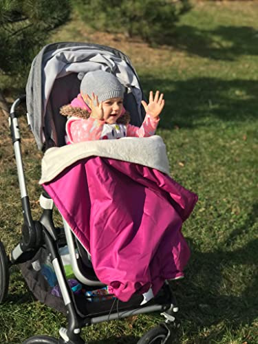 Wasserdichte, warme Decke für den Kinderwagen, Buggy, Jogger (Lila/Bio-Baumwolle)