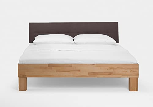 Massivholzbett Marcel m. schwarzen Kopfteil Bett Kernbuche geölt verschied. Größen DICO Holzbett Bettgestell Doppelbett Einzelbett Sondergröße Größe 120 x 200 cm