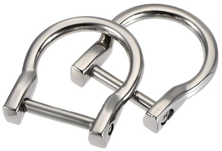 sourcing map 2 Stück 23mm (0,91) U-Form Hufeisen D-Ringe Einschraubschäkel Schnalle für DIY Handwerk Silber Farbton