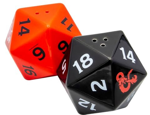 Joytoy Dungeons & Dragons D20 Dice 3D Salz- und Pfefferstreuer in Keramik in Geschenkpackung 17,5x10x9 cm, Rot