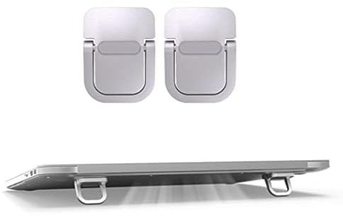 Exdtgt Portable Keyboard Riser, Mini Invisible Laptop Stand for Desk Computer Keyboard MacBook Notebook Stand Riser Aluminum (2PCS) (Silver)