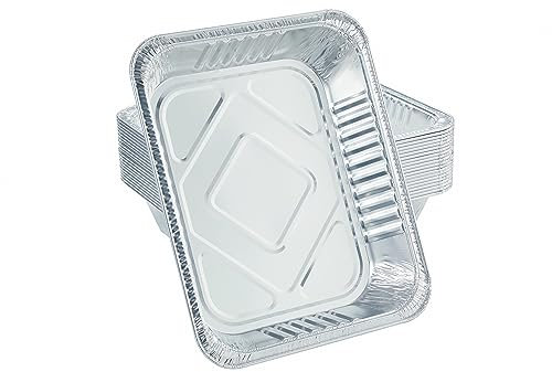 Waytiffer Pentole in alluminio usa e getta 9 x 13 (10 pezzi) di padelle da tavolo a vapore profondo di mezza dimensione extra spesse per cuocere, cucinare, arrostire, riscaldare, servire e rivestire