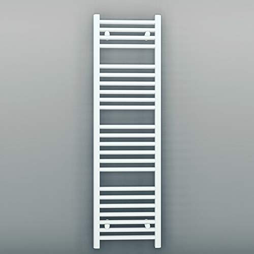 Myhomeware 550mm Wide Straight White Heated Bathroom Towel Rail Radiator For Central Heating UK (550 x 1200 mm (h))