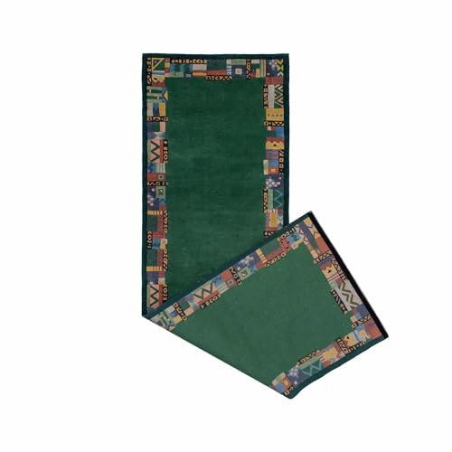 Lifetex.eu Galerieteppich Läufer Nepal modern mit Bordüre ca. 125 x 395 cm Grün handgeknüpft Schurwolle Modern hochwertiger Teppich