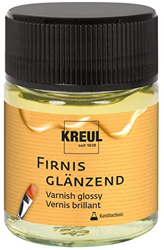 KREUL 86150 - Firnis glänzend, 50 ml, schützt vor Staub und Schmutz, transparenter & elastischer Schlussfirnis auf Kunstharzbasis, für Öl- und Acrylmalerei