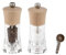 Peugeot - Oleron Manual Mill Salt & Pepper Mill - Transparent Adjustable Grinder - Acrylic and Beechwood, Natural, 5.5 Inches - With Wooden Spice Scoop Spoon