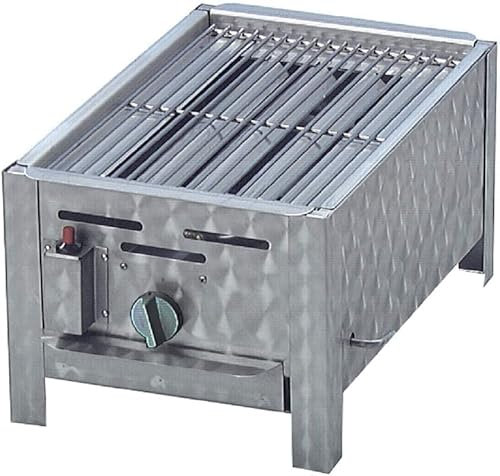 BSR-Grillen Profi Gasgrill mit Grillrost 1-flammig Piezo Zünder 1 x Gasregler stufenlos Gasbräter Grillrost Edelstahl zerlegbar Abtropfblech Brennerabdeckung Gasschlauch Druckminderer