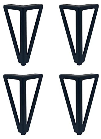 4 Stück Möbelfüße Metall, Belastbar Bis 400 KG, mit Schrauben, 15cm/5.9in Tv Lowboard Möbelfüsse, Schrankfüße für Schrank, TV-Schränke, Schubladen, Nachttisch (Black)