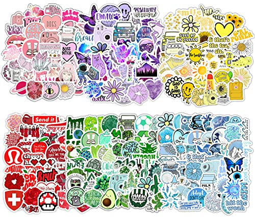 PFLYPF 300 Pcs Cartoon-Kinderaufkleber, SüßE Aufkleber, äSthetische Aufklebersets, Dekorative Aufkleber für GepäCk, Laptop, Wasserbecher, KüHlschrank, Schreibtisch, Skateboard