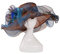 LUMoony Damen Organza Fascinator Braut Hochzeit Sonnenhut mit großer Krempe in Kaffee für Damen, Sommer, Hochzeit, 56-58cm, 1Pcs