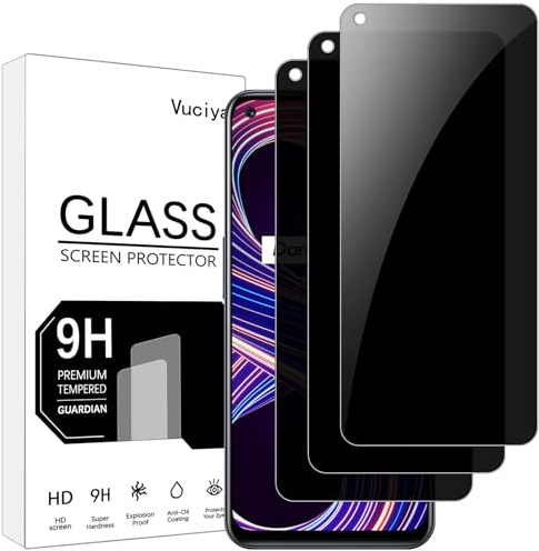 Vuciya Lot de 3 Anti-Espion Verre Trempé pour Realme 8/Realme 8 Pro Glass écran Protecteur,Dureté 9H, Anti Rayures,sans Bulles,Anti-Trace de Doigts,HD Verre,pour Realme 8/Realme 8 Pro
