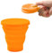 Faltbarer Reisebecher, Foldable Cup Silicone, Faltbare Tasse Silikon, Faltbarer Becher, Faltbecher, Klappbecher, Faltbarer Trinkbecher, Silikon Faltbar Becher, Faltbecher Camping (orange, 170 ml)