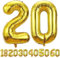 luftballon 20 jahre | Gold 20 ballons-40-101cm 20 Geburtstagsdeko -20 Folienballon Zahl Deko zum Geburtstag fliegt mit Helium 20 Geburtstag für Männer Frauen 20 Geburtstagsparty Jubiläum