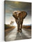 MuchoWow© Wandbilder 60x80 cm Schlafzimmer Home Deko Wohnung Bild Tier Wohnzimmer Fotoleinwand Wand Bilder Tierbilder auf Leinwand Wall Decor Wanddeko Waldtiere - Elefant - Sonnenuntergang