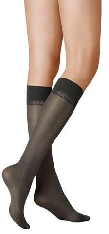 KUNERT Damen Kniestrümpfe Satin Look 40 weicher Bund 40 DEN Graphit 0420 39-42