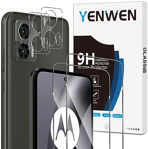 Yenwen Schutzfolie für MOTO EDGE 30 NEO für Panzerglas, 2 Stück Panzer Schutz Glas mit 2 Stück Kameraschutz, 9H Härte Schutzglas Anti- Kratzer Handy Folie HD Klar Displayschutz