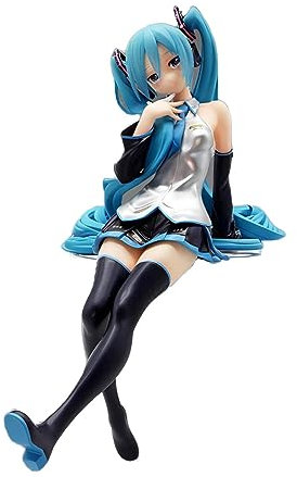 Luxetoys Miku Anime Figuren Charakterfigur mit Noodle Stopper und Rennwagen 17cm Modellspielzeug Statue für Sammlung (Race Car Miku)