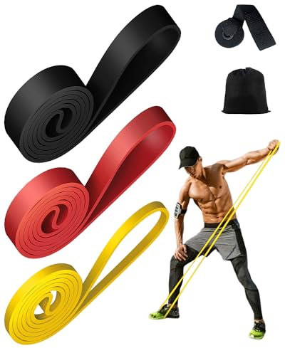 kwotry Kwotry Theraband 3-Stufen Resistance Bands Tragbar Set Türanker Fitnessgeräte für Zuhause Widerstandsbänder krafttraining für Pilates Training Physiotherapie Stretching Yoga