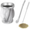 thirei Set Mate, Con Pajita y Brocha, Taza de Mate para Cocinas, Restaurantes, Cafeterías, Mármol