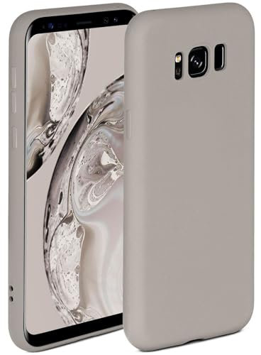 ONEFLOW Soft Case für Samsung Galaxy S8 Plus Hülle aus Silikon mit Kameraschutz, Silikonhülle mit erhöhtem Schutz fürs Display, Backcover Schutzhülle, weiche Handyhülle, Taupe