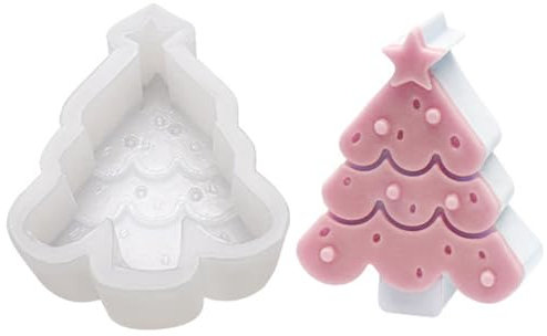 Vordpe Stampo per candele, albero di Natale a forma di candela, per fai da te, per candele, cioccolato, pietre aromatiche (VORXF-056-2)