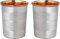 ANCIENTIMPEX Set of 2 Outer Stainless Steel and Inner Pure Copper Tumbler for Ayurveda Health Benefits - 250 Ml (8.45 US Fluid Ounce) Capacity