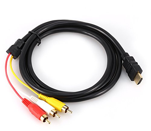 LetCart Cable HDMI Macho A 3 RCA Adaptador AV De Audio Y Vídeo Código De Extensión Adaptador RCA HDMI para PC, Computadora Portátil, TV, STB, VHS, Cámara VCR, DVD, 1,5 M/5 Pies De Largo