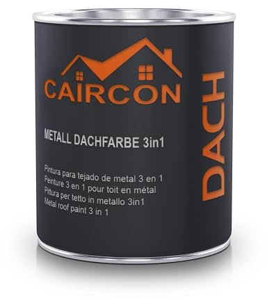 Dachbeschichtung 3in1 Dachfarbe für Metalldach Blechdach Blau - 750ml