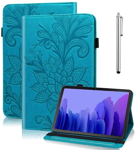 TUOLISG Hülle für Fire HD 10 2019/2018/2017/2016, Slim PU Leder Case Etui kompatibel für Amazon Fire HD 10 Tablet (9. Gen 2019 & 7. Gen 2017) mit Smart Auto Schlaf Wach -Blau