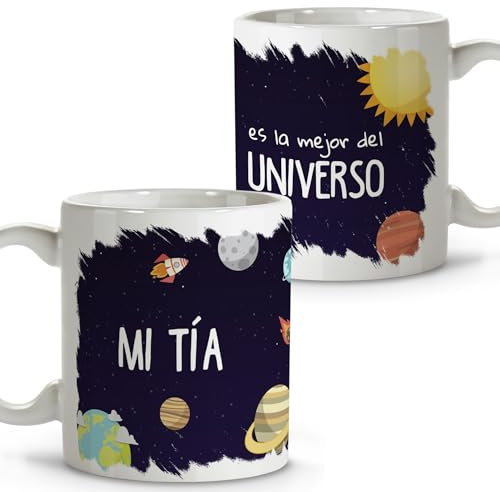 LolaPix Taza regalo. Tazas desayuno. Regalo tía. Regalos para mi tía. Taza cerámica 330 ml.