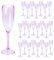 SMAODSGN 24 Pcs Purple Acrylic Champagne Flutes Colored Plastic Goblets Crystal Champagne Flutes Lavender Wine Glasses Wedding Wine Flutes For Bridal Party Couple Bride And Groom
