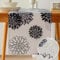 Vorysum Tischläufer Modern Blumen Schwarz Dahlien Modern Tischläufer Wasserabweisend Leinen，Dekoration Tischdecke Outdoor Sommer Garten für Hochzeit Esszimmer Party Urlaub Dekor 40 x 140 cm