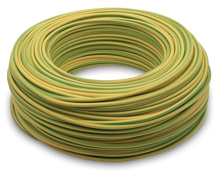 Cavo Elettrico Unipolare 1,5mm - 2,5mm - 4mm 100mt - Vari Colori Disponibili - Perfetto per Impianti Elettrici e Cablaggi - Cavi Elettrici di Alta Qualità (Giallo-Verde, 1,5mm)