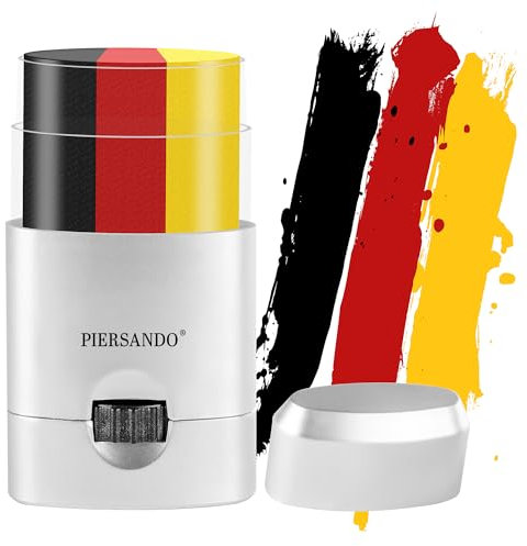 Piersando Set Schminkstift Schminke Fahne Fussball EM WM Länderflagge Fanartikel Land Deutsche Flagge Eishockey Handball Basketball Frauen Männer Kinder Deutschlandfahne Deutschland 1 Stück