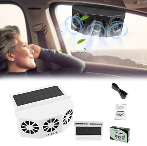 Car Window Solar Exhaust Fan,2024 New Solar Powered Ventilation Fan,Car Solar Powered Window Exhaust Fan,Car Air Purifier,Car Solar Power Air Vent Radiator Fans for Backseat or Frontseat