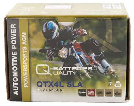 Q-Batteries QTX4L SLA AGM Motorradbatterie 12V 3Ah 40A