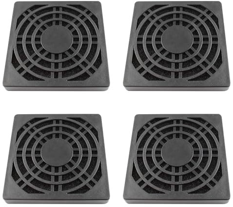 Adyoney 4 Pcs 70mm Black Square Plastic Cooling Fan Filter Cover, Dust Screen for Filter Fan Chassis, for PC Computer Case, Server Case, Mesh Design for Effective Dust Protection