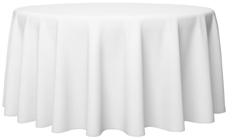 Gastro Uzal runde Tischdecke Damast Weiß (320 cm)